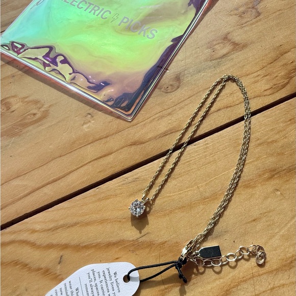 Electric Picks Legacy Gold Necklace Pendant CZ diamond solitaire Alexa Anglin - Picture 4 of 5